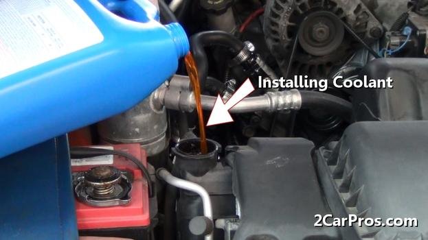 Instalación de refrigerante del motor