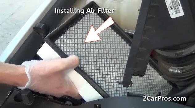 Instalación de un nuevo filtro de aire