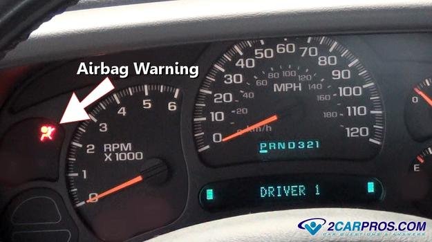 luz de advertencia del airbag