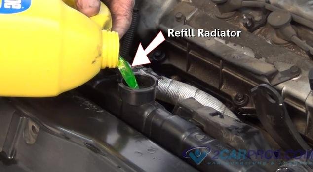 Rellenar refrigerante del radiador
