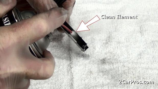 Limpieza del elemento de flujo de aire masivo